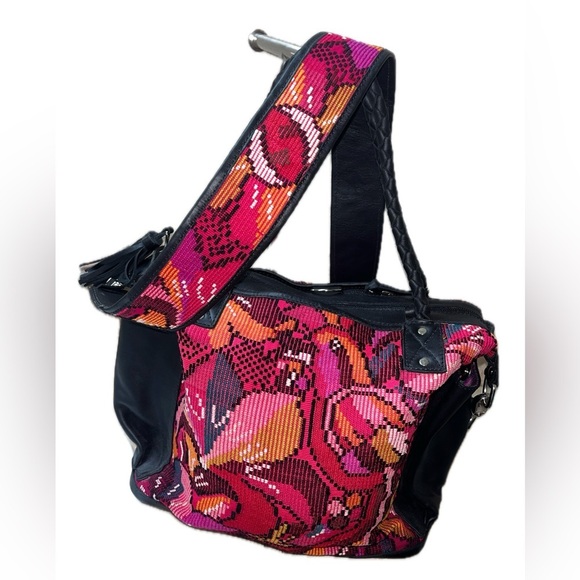 Amado Women's Crossbody Leather & Fabric Convertable Day BagBraided Handles NWOT - Picture 8 of 15